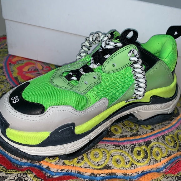 Balenciaga Triple S 39 Lime Green and Black
